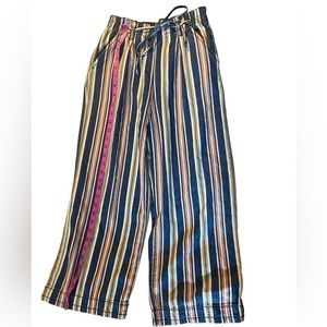 𝅺american Eagle Womens Striped Cropped Wide Leg Pants